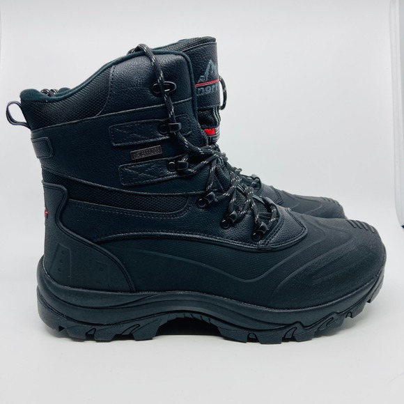 Nortiv 8 Snow Boots Mens Size 12 Water Resistant Insulated Black Outdoor Hiking - Picture 1 of 10